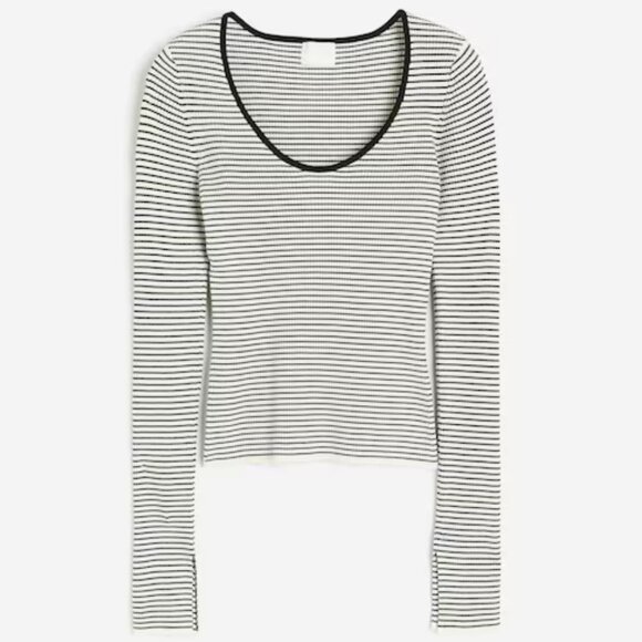 NWT H&M Striped Rib-Knit Top - Picture 1 of 3